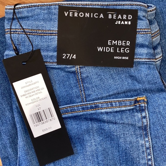 VERONICA BEARD Ember Wide Leg Jean Powdered Ocean - Picture 11 of 12